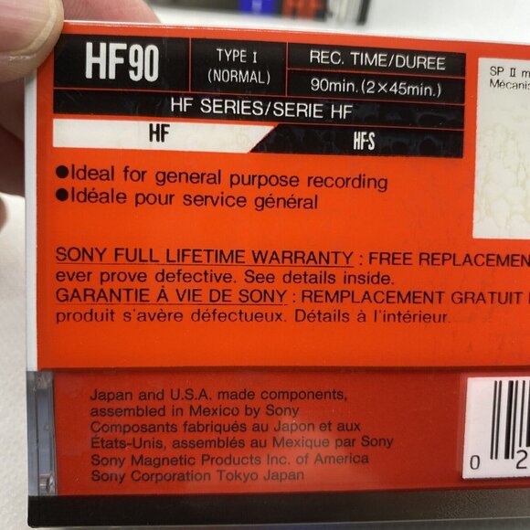 Lot of 5 Sony HF90c High Fidelity Normal Bias Recording Audio Cassettes 90 min - Picture 4 of 9